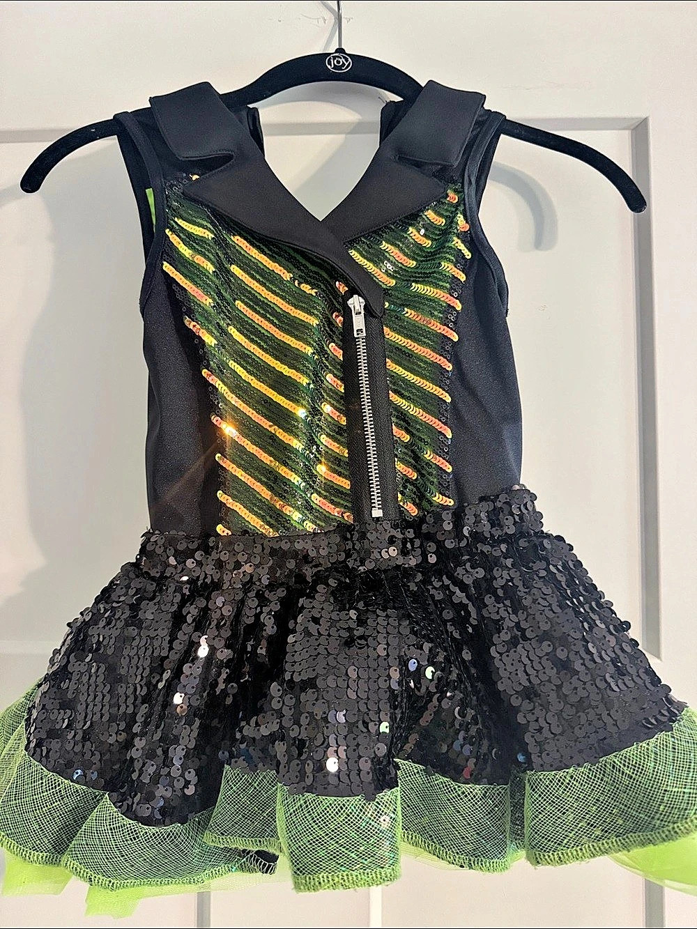 Curtain Call Costumes Kids Sequin Party Dress in Black & Green